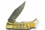 Pocket Knife with Bumblebee Jasper Inlays #370817-3